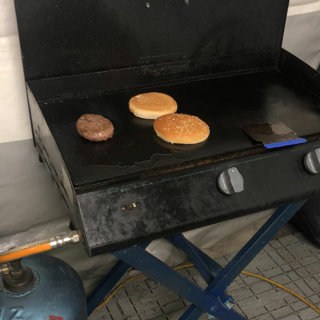 Burger on the grill