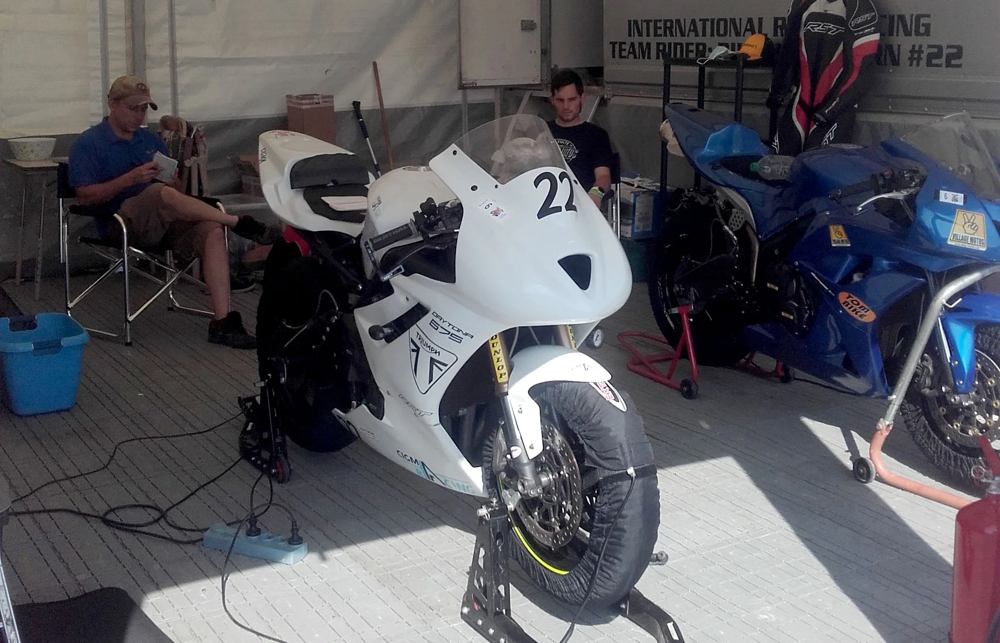 Trudy in the pits at Navarra